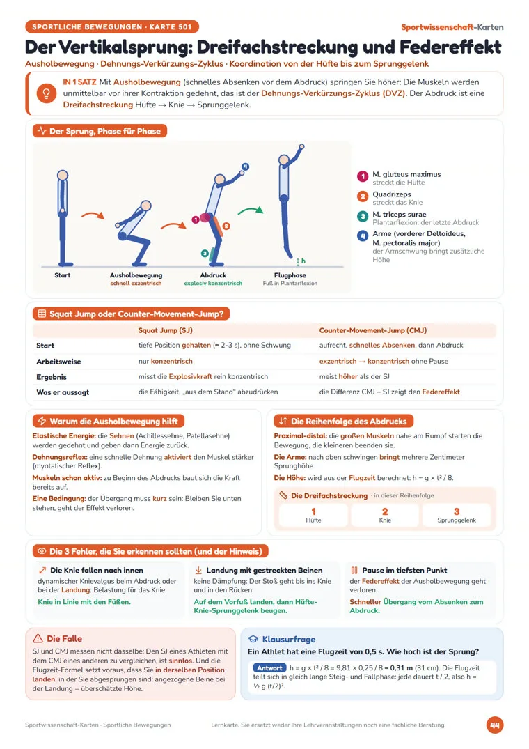 Karte Der vertikale Sprung
